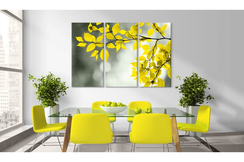 Billede Gold Sprig 120x80 - Artgeist sp. z o. o. - Boligtilbehør - Billeder & kunst - Billeder på lærred
