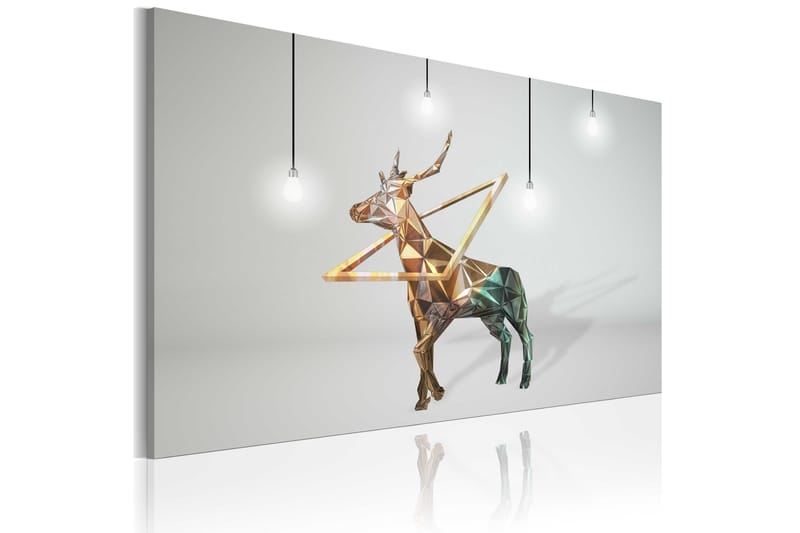 Billede Golden Deer 120x80 - Artgeist sp. z o. o. - Boligtilbehør - Billeder & kunst - Billeder på lærred