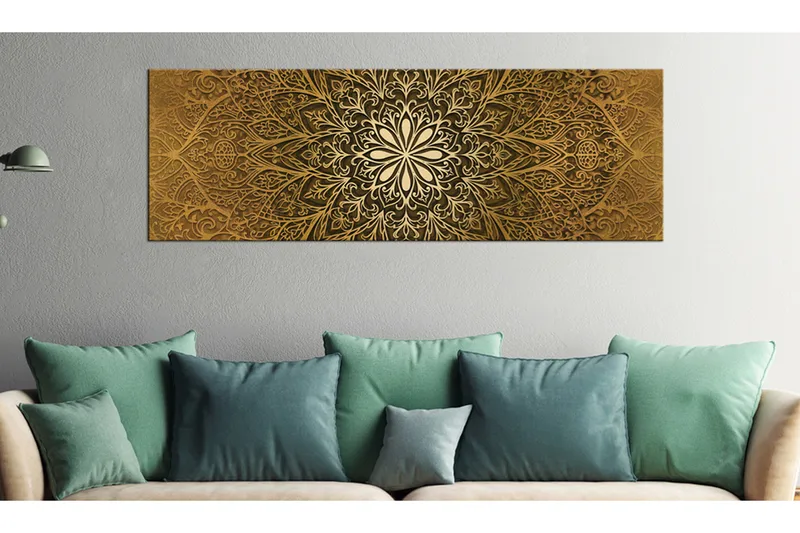 Billede Golden Finesse 150x50 - Artgeist sp. z o. o. - Boligtilbehør - Billeder & kunst - Billeder på lærred