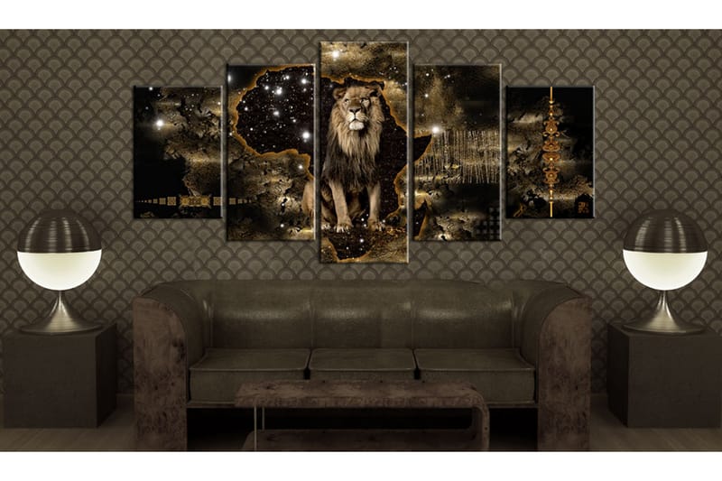 Billede Golden Lion 100x50 - Artgeist sp. z o. o. - Boligtilbehør - Billeder & kunst - Billeder på lærred