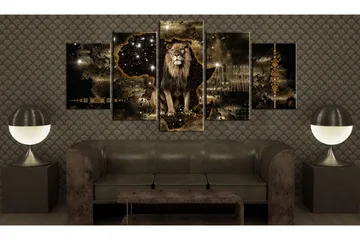 Billede Golden Lion 200x100 - Artgeist sp. z o. o. - Boligtilbehør - Billeder & kunst - Billeder på lærred