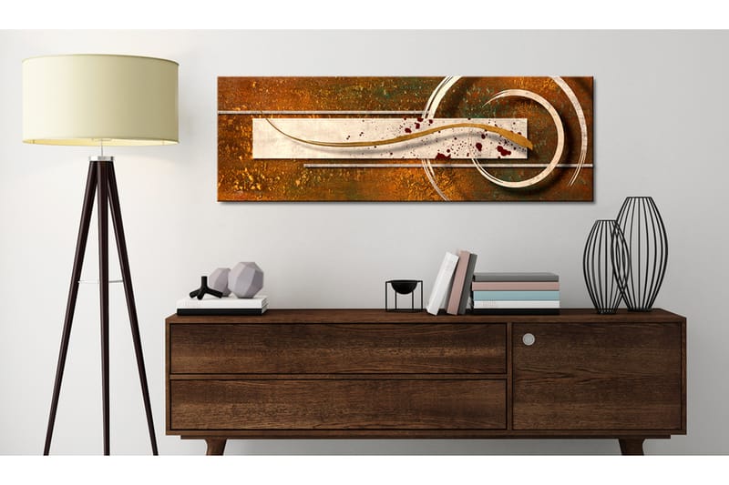 Billede Golden Note 135x45 - Artgeist sp. z o. o. - Boligtilbehør - Billeder & kunst - Billeder på lærred