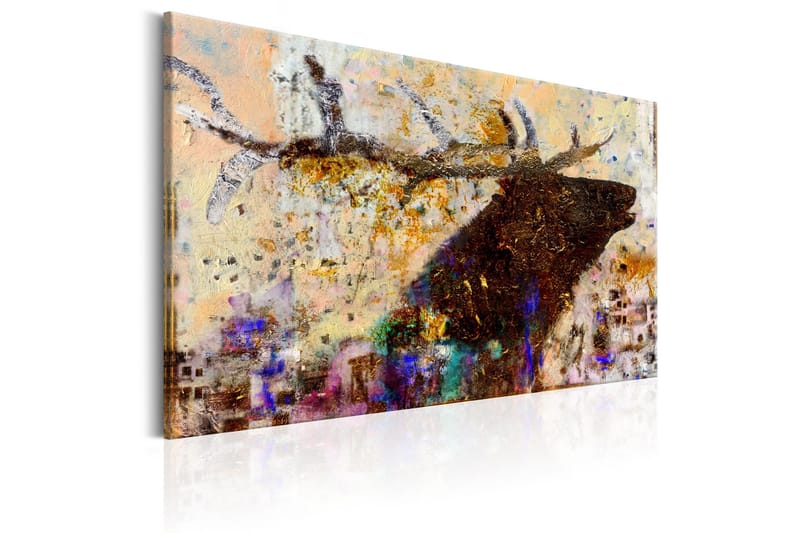 Billede Golden stag 120x80 - Artgeist sp. z o. o. - Boligtilbehør - Billeder & kunst - Billeder på lærred