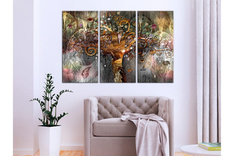 Billede Golden Tree 3 Parts 120x80 - Artgeist sp. z o. o. - Boligtilbehør - Billeder & kunst - Billeder på lærred