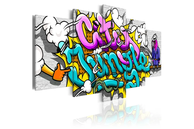 Billede Graffiti City Jungle 100x50, Artgeist sp. z o. o.