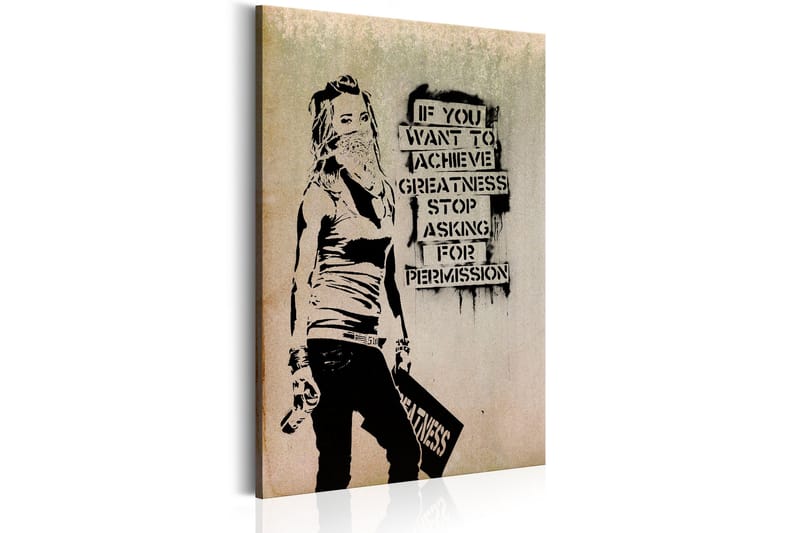 Billede Graffiti Slogan by Banksy 80x120, Artgeist sp. z o. o.