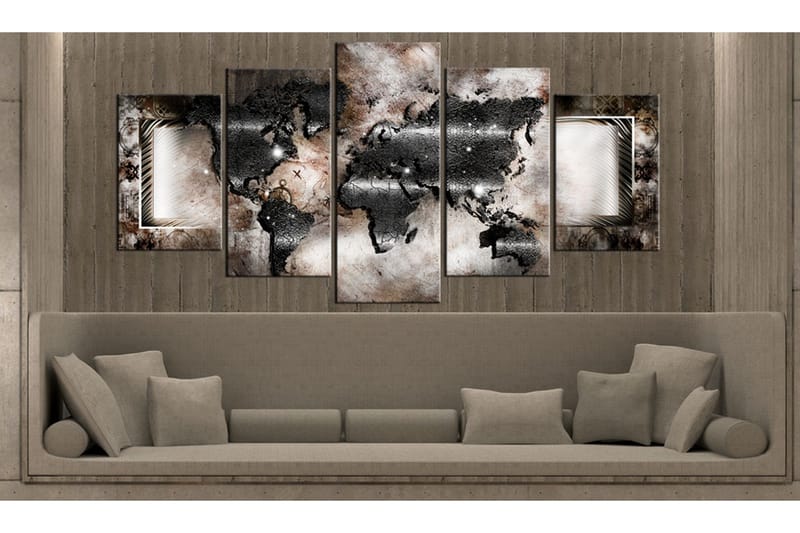 Billede Graphite Map 100x50 - Artgeist sp. z o. o. - Boligtilbehør - Billeder & kunst - Billeder på lærred