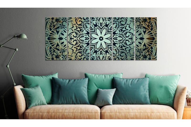 Billede Green Mandala 200x80 - Artgeist sp. z o. o. - Boligtilbehør - Billeder & kunst - Billeder på lærred