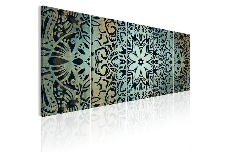 Billede Green Mandala 200x80 - Artgeist sp. z o. o. - Boligtilbehør - Billeder & kunst - Billeder på lærred