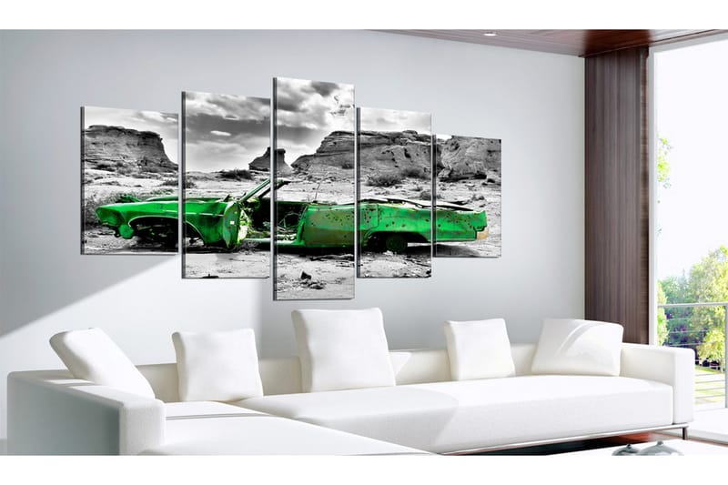 Billede Green Retro Car At Colorado Desert 200x100 - Artgeist sp. z o. o. - Boligtilbehør - Billeder & kunst - Billeder på lærred