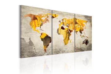 Billede Gula Kontinenter 120x60 - Artgeist sp. z o. o. - Boligtilbehør - Billeder & kunst - Billeder på lærred