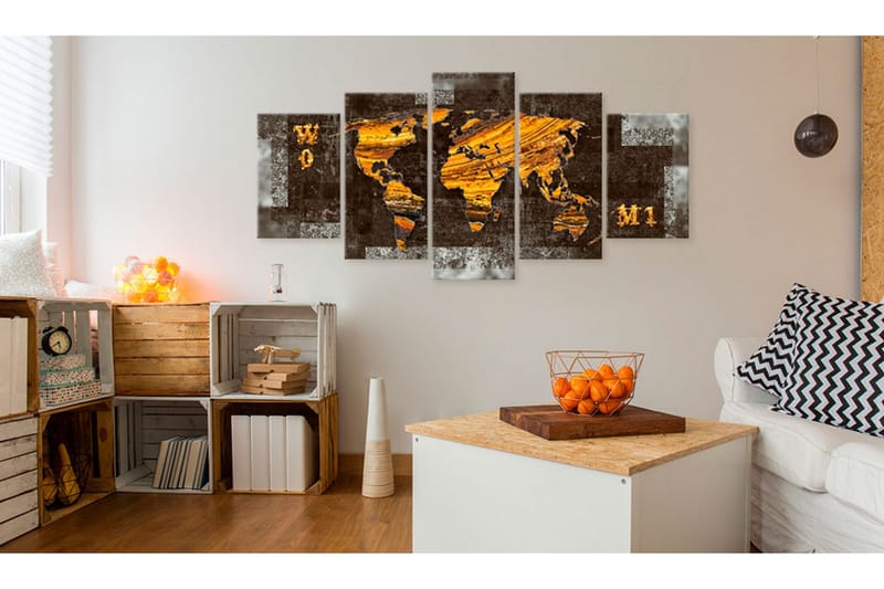 Billede Hidden Treasure World Map 200x100 - Artgeist sp. z o. o. - Boligtilbehør - Billeder & kunst - Billeder på lærred