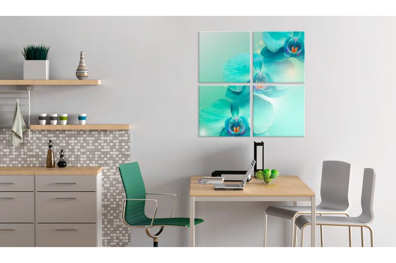Billede Himmelblå Orkidéer 80x80 - Artgeist sp. z o. o. - Boligtilbehør - Billeder & kunst - Billeder på lærred