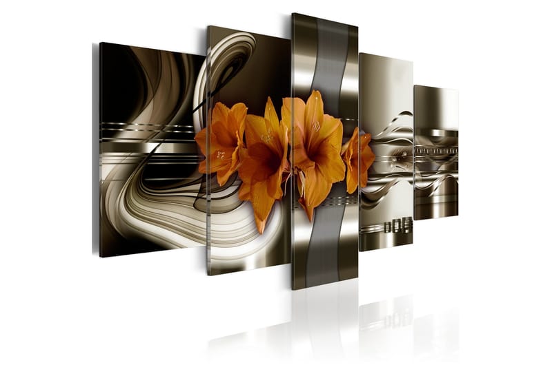 Billede Hippeastrum And Abstract Waves 100x50, Artgeist sp. z o. o.