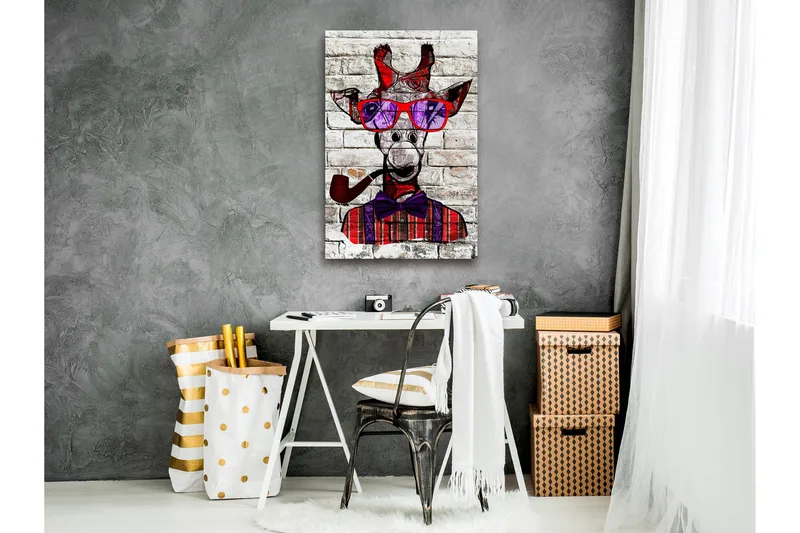 Billede Hipster giraffe (1 del) Lodret 80x120, Artgeist sp. z o. o.