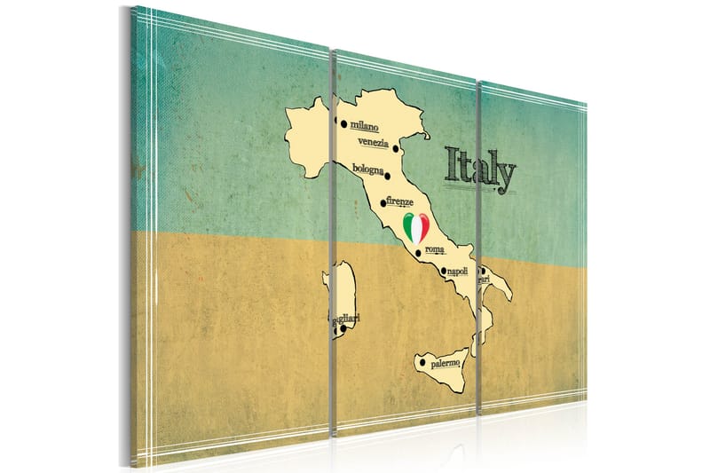 Billede Hjertet Af Italien Triptyk 120x80, Artgeist sp. z o. o.