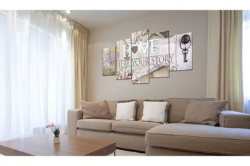 Billede Home 100x50 - Artgeist sp. z o. o. - Boligtilbehør - Billeder & kunst - Billeder på lærred