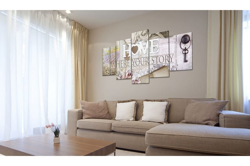 Billede Home 100x50 - Artgeist sp. z o. o. - Boligtilbehør - Billeder & kunst - Billeder på lærred