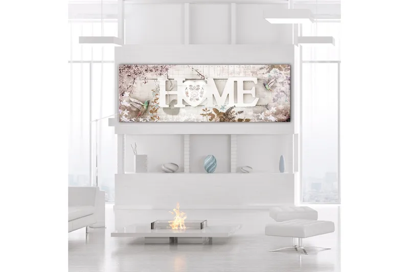 Billede Home and Hummingbirds (1 del) Beige Smal 135x45, Artgeist sp. z o. o.