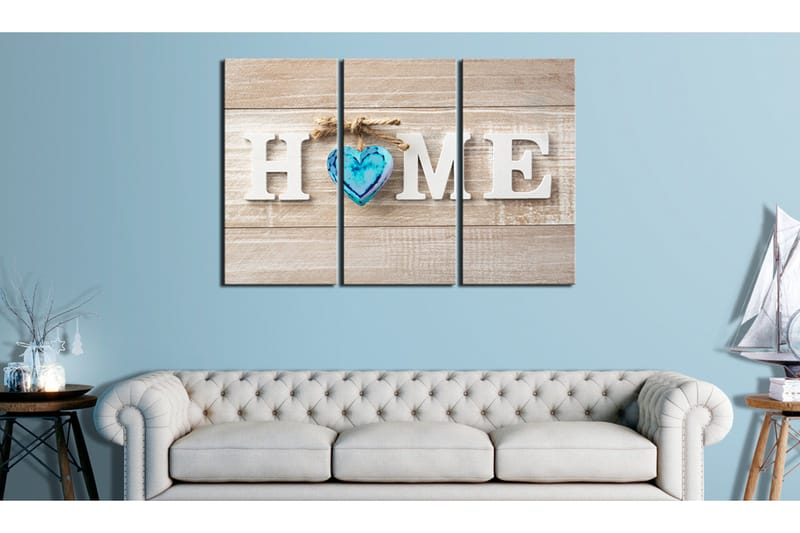 Billede Home Blue Love 120x80 - Artgeist sp. z o. o. - Boligtilbehør - Billeder & kunst - Billeder på lærred
