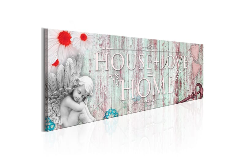 Billede Home: House + Love 120x40, Artgeist sp. z o. o.