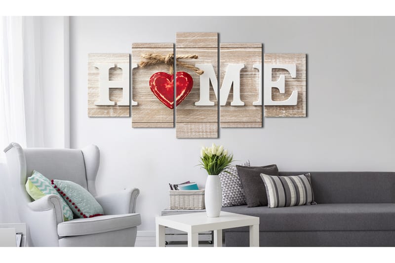 Billede Home House Of Love 100x50 - Artgeist sp. z o. o. - Boligtilbehør - Billeder & kunst - Billeder på lærred