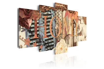 Billede Home Retro 200x100 - Artgeist sp. z o. o. - Boligtilbehør - Billeder & kunst - Billeder på lærred