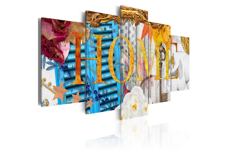 Billede Home Vintage 100x50 - Artgeist sp. z o. o. - Boligtilbehør - Billeder & kunst - Billeder på lærred