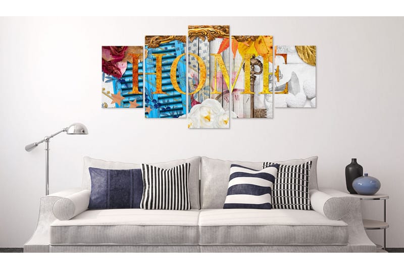 Billede Home Vintage 200x100 - Artgeist sp. z o. o. - Boligtilbehør - Billeder & kunst - Billeder på lærred