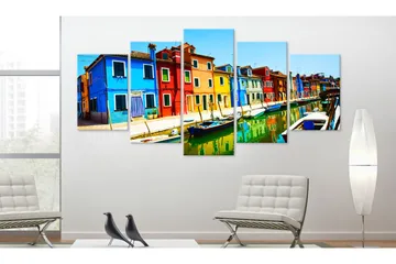 Billede Houses In The Colors Of The Rainbow 100x50 - Artgeist sp. z o. o. - Boligtilbehør - Billeder & kunst - Billeder på lærred