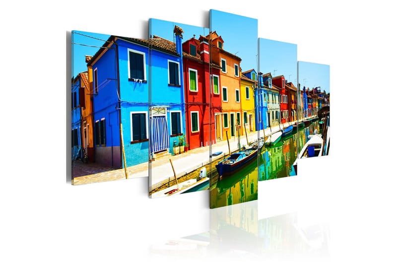 Billede Houses In The Colors Of The Rainbow 100x50, Artgeist sp. z o. o.