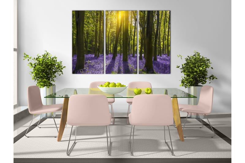 Billede Hyacinth Field 3 Parts 120x80 - Artgeist sp. z o. o. - Boligtilbehør - Billeder & kunst - Billeder på lærred