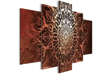 Billede Hypnosis 5 Parts Orange Wide 100x50 - Artgeist sp. z o. o. - Boligtilbehør - Billeder & kunst - Billeder på lærred