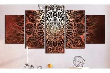 Billede Hypnosis 5 Parts Orange Wide 100x50 - Artgeist sp. z o. o. - Boligtilbehør - Billeder & kunst - Billeder på lærred