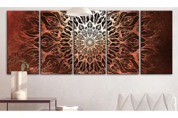 Billede Hypnosis 5 Parts Orange Narrow 200x80 - Artgeist sp. z o. o. - Boligtilbehør - Billeder & kunst - Billeder på lærred