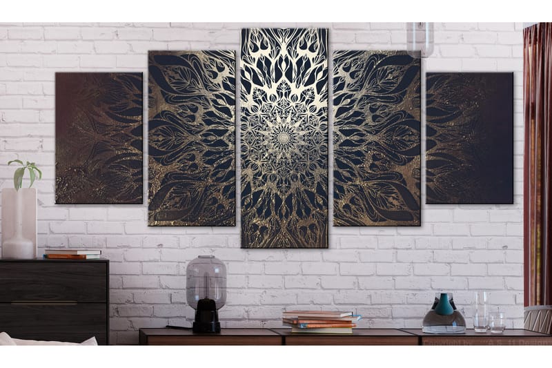 Billede Hypnosis 5 Parts Brown Wide 200x100 - Artgeist sp. z o. o. - Boligtilbehør - Billeder & kunst - Billeder på lærred