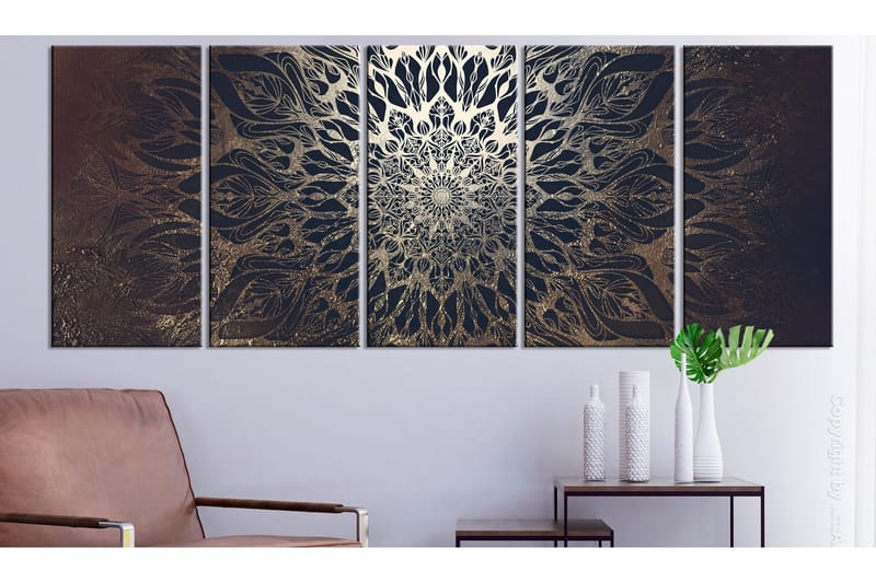 Billede Hypnosis 5 Parts Brown Narrow 225x90 - Artgeist sp. z o. o. - Boligtilbehør - Billeder & kunst - Billeder på lærred