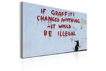 Billede If Graffiti Changed Anything by Banksy 120x80 - Artgeist sp. z o. o. - Boligtilbehør - Billeder & kunst - Billeder på lærred