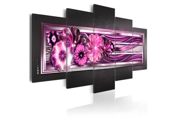 Billede In Pink Waves 200x100 - Artgeist sp. z o. o. - Boligtilbehør - Billeder & kunst - Billeder på lærred