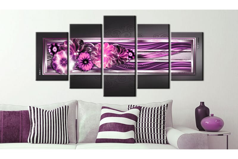 Billede In Pink Waves 200x100 - Artgeist sp. z o. o. - Boligtilbehør - Billeder & kunst - Billeder på lærred