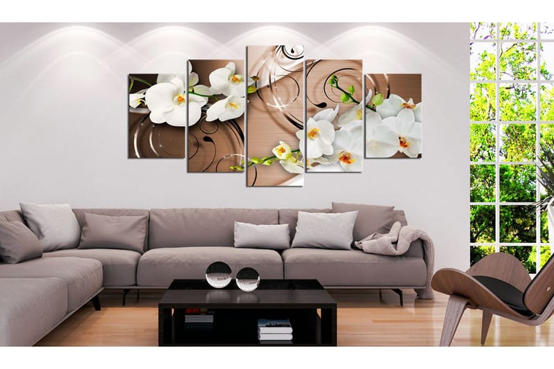 Billede Ivory Orchids 100x50 - Artgeist sp. z o. o. - Boligtilbehør - Billeder & kunst - Billeder på lærred