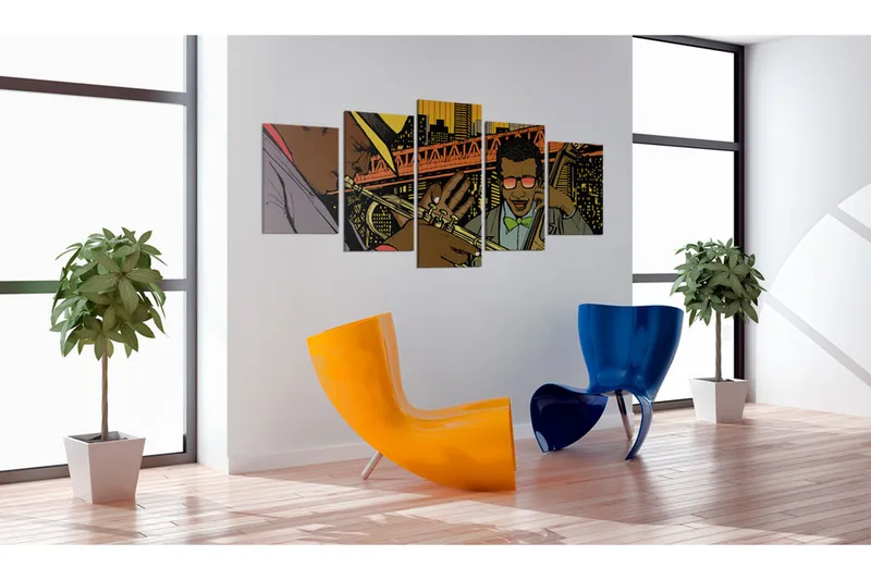 Billede Jazz In Comic 200x100 - Artgeist sp. z o. o. - Boligtilbehør - Billeder & kunst - Billeder på lærred