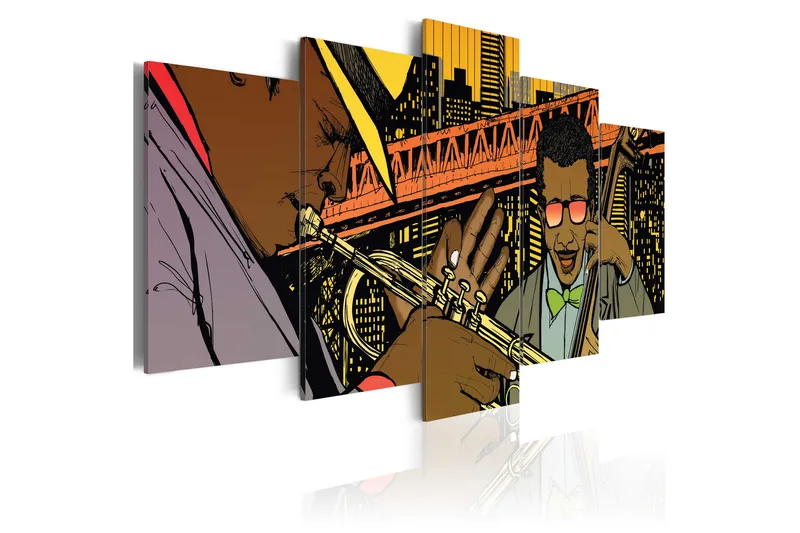 Billede Jazz In Comic 200x100 - Artgeist sp. z o. o. - Boligtilbehør - Billeder & kunst - Billeder på lærred