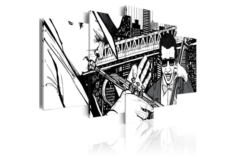 Billede Jazzkonsert New York Skyskraber 5 St 200x100, Artgeist sp. z o. o.