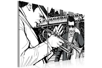 Billede Jazzkonsert New York Skyskraber 60x40 - Artgeist sp. z o. o. - Boligtilbehør - Billeder & kunst - Billeder på lærred