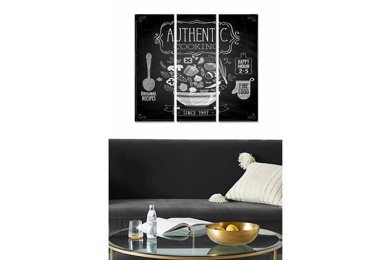 Billede Køkken 3 stk Flerfarvet, 22x05 cm