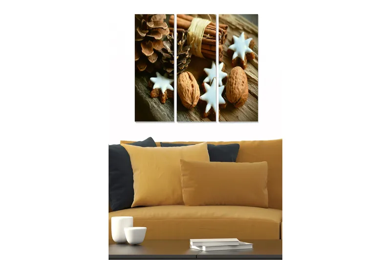 Billede Køkken 3 stk Flerfarvet, 22x05 cm