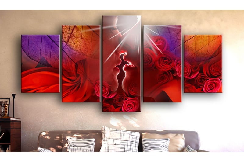 Billede Kiss From Rose 200x100 - Artgeist sp. z o. o. - Boligtilbehør - Billeder & kunst - Billeder på lærred