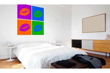 Billede Kisses Popkunst 40x40 - Artgeist sp. z o. o. - Boligtilbehør - Billeder & kunst - Billeder på lærred