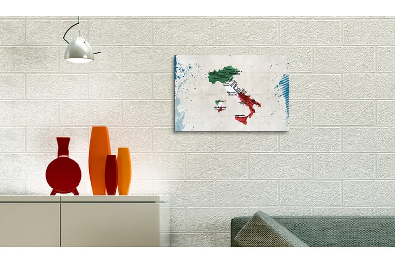 Billede Kort Over Italien 60x40 - Artgeist sp. z o. o. - Boligtilbehør - Billeder & kunst - Billeder på lærred